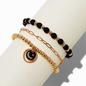 Gold-tone Mood Moon Bracelet Set - 3 Pack,