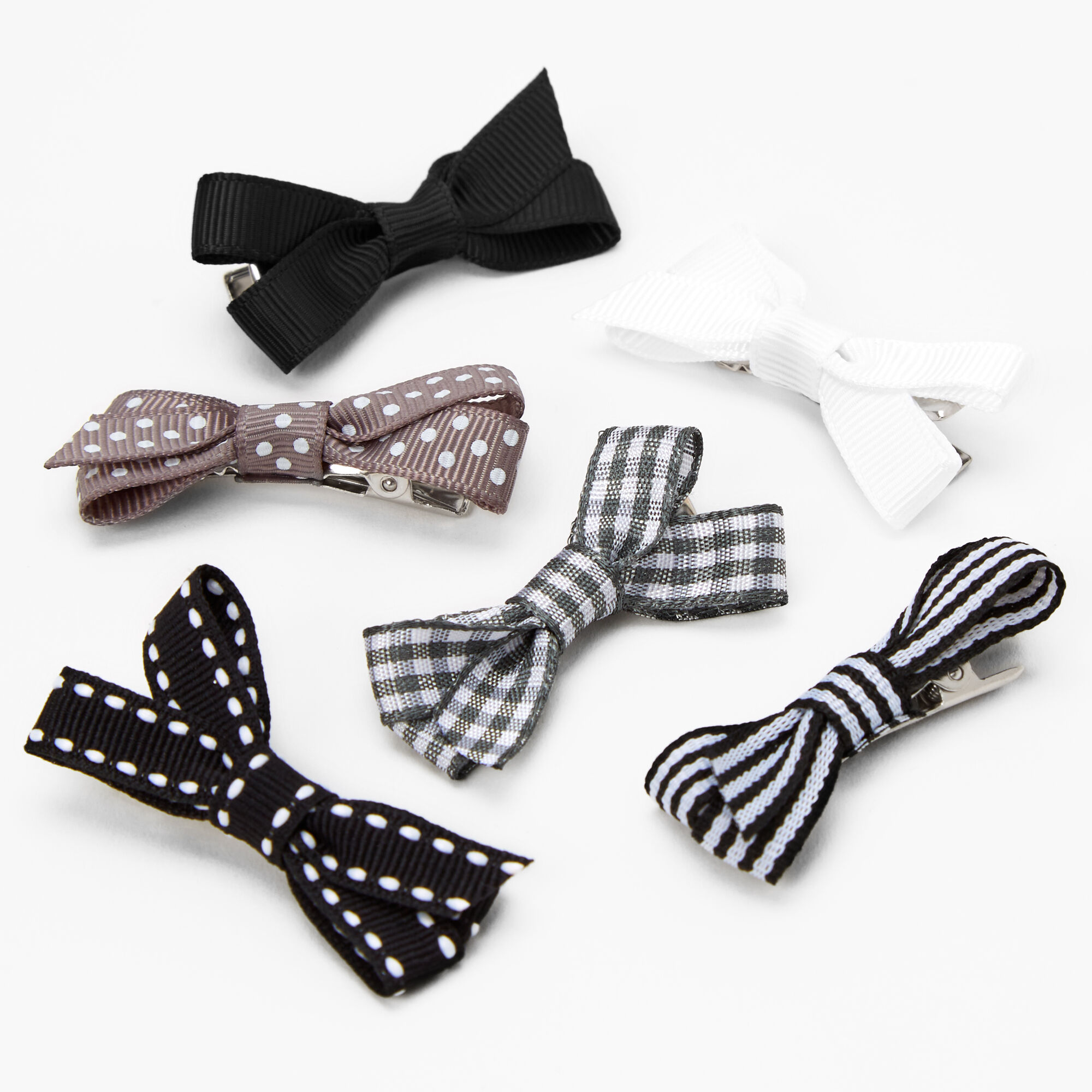 Claire's Club Mixed Pattern Hair Bow Clips