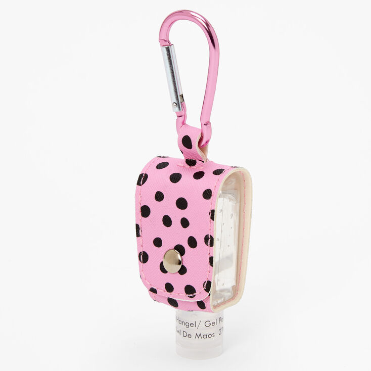Polka Dot Holder with Anti-Bacterial Hand Sanitizer,