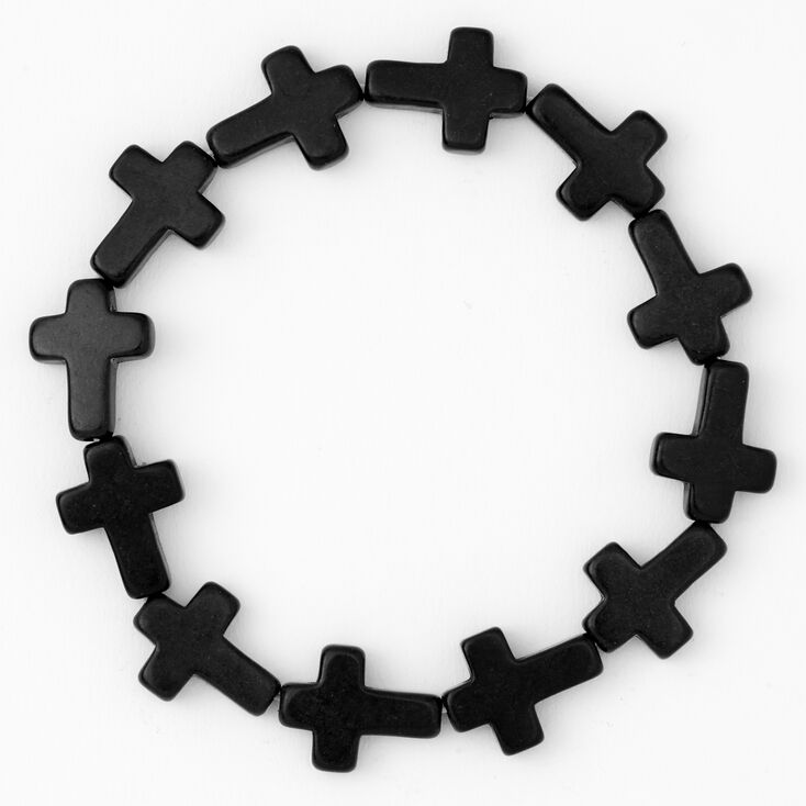 Cross Stretch Bracelet - Black,