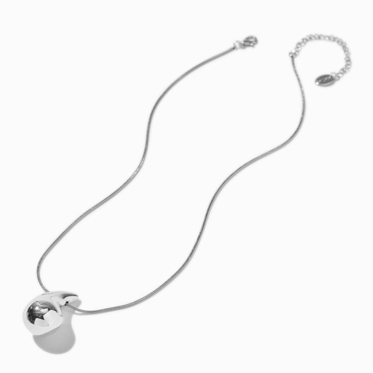 Silver-tone Teardrop Pendant Necklace,