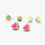 Rainbow Symbol Stud Earrings - 3 Pack,