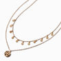 Gold-tone Mini Coin Multi-Strand Chain Necklace,
