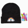 JoJo Siwa&trade; Claire&#39;s Exclusive Rainbow Black Beanie,