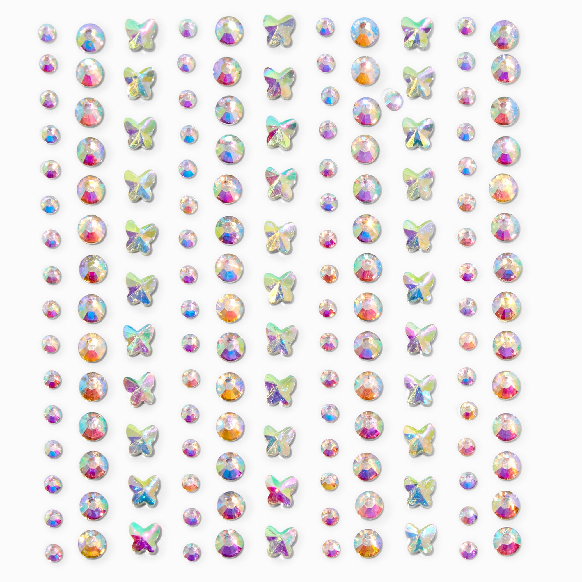 Aurora Butterfly Crystal Hair Gems - 153 Pack,