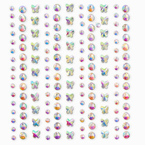 Aurora Butterfly Crystal Hair Gems - 153 Pack,