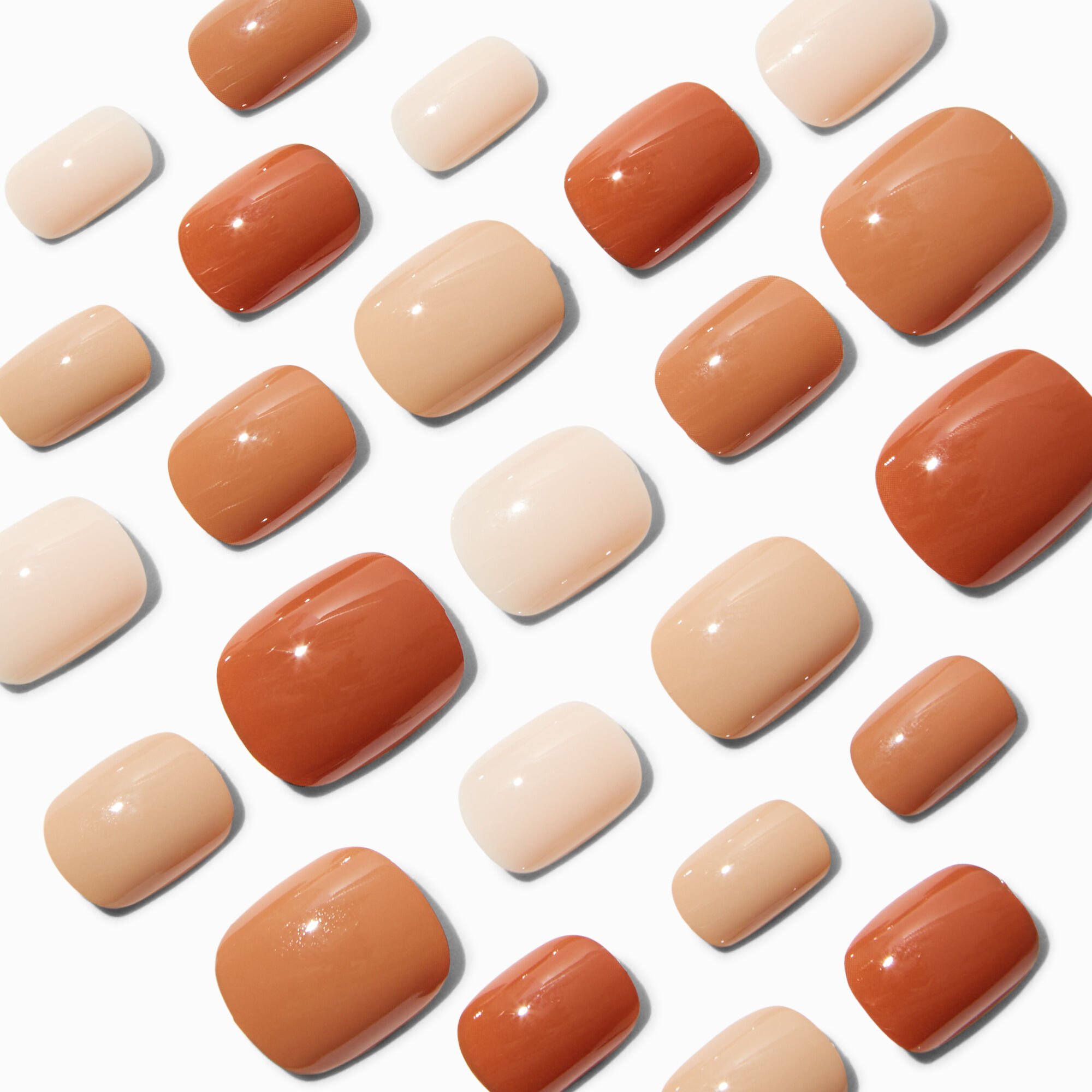 Monochromatic Nude Squoval Vegan Faux Nail Set - 24 Pack,