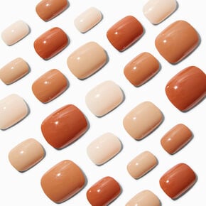 Monochromatic Nude Squoval Vegan Faux Nail Set - 24 Pack,
