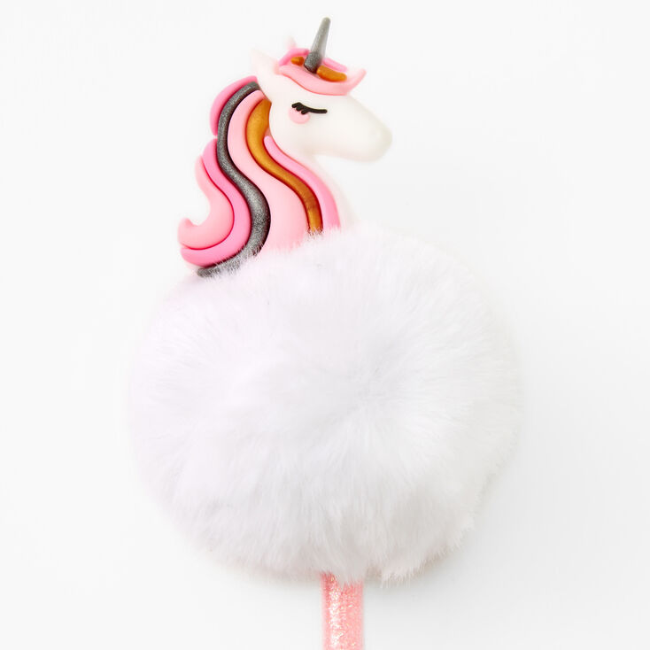 White Pom Pom Unicorn Pen - Icy Pink,