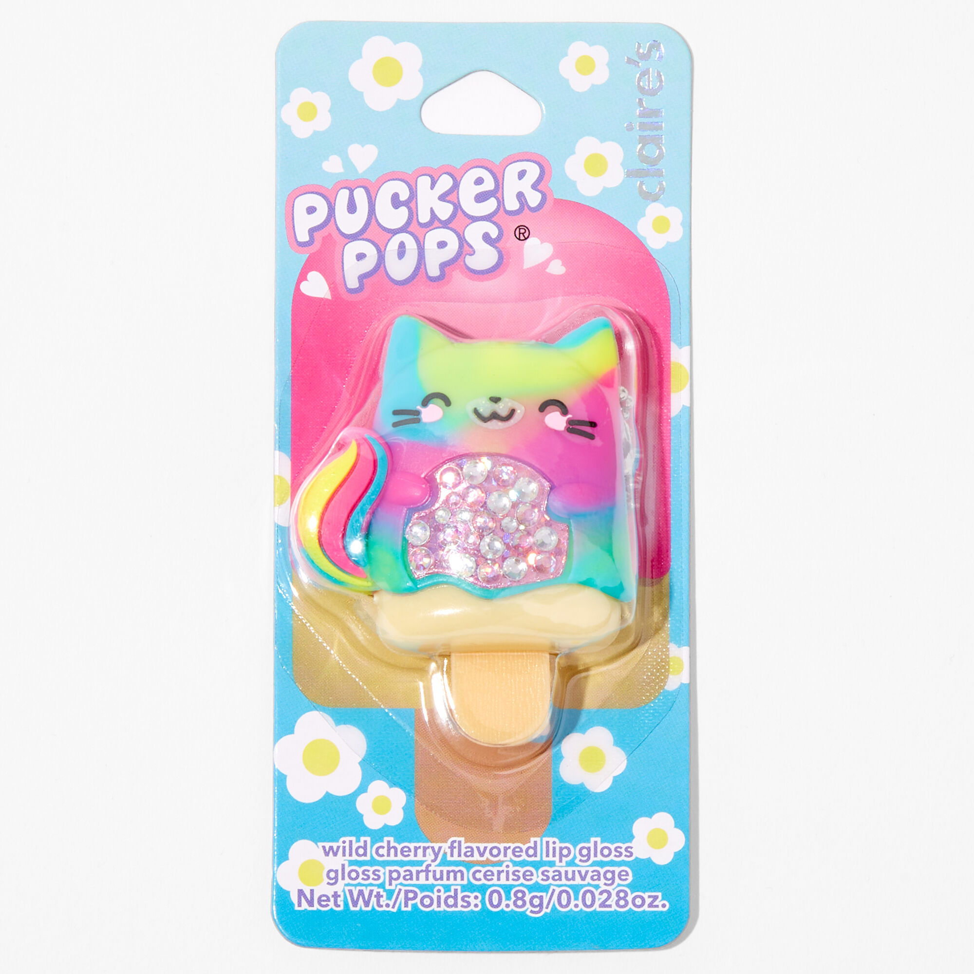 Pucker Pops® Bling Rainbow Cat Lip Gloss - Wild Cherry,