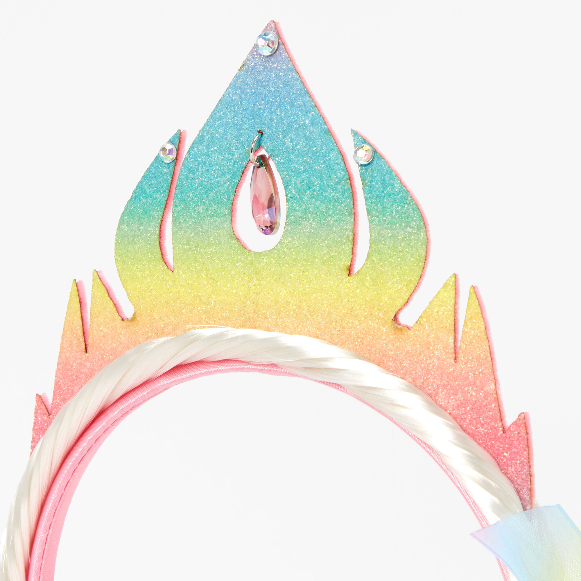 Claire's Club Pastel Rainbow Queen Headband,