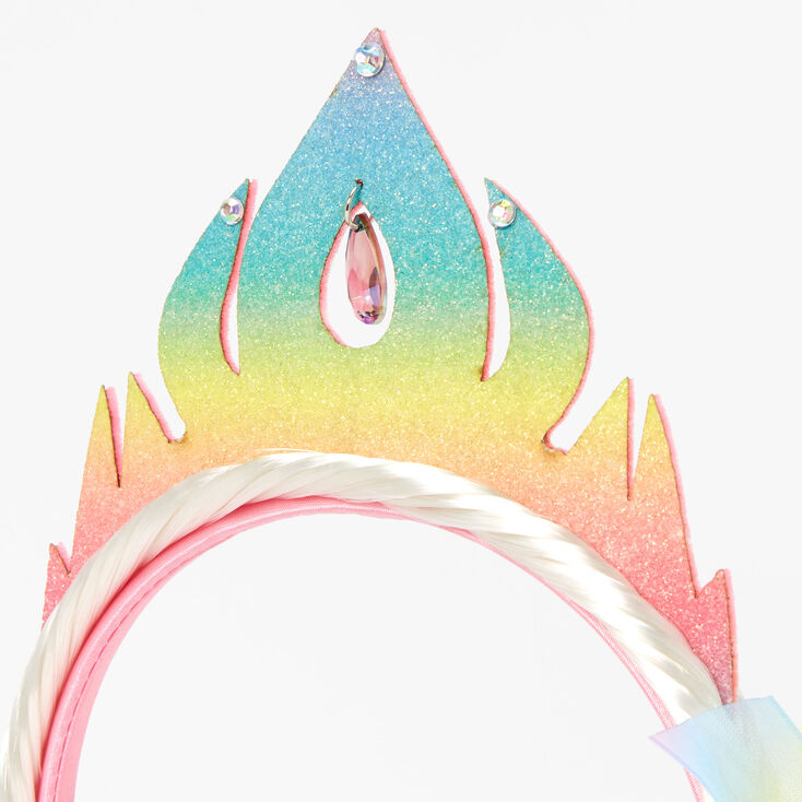 Claire&#39;s Club Pastel Rainbow Queen Headband,