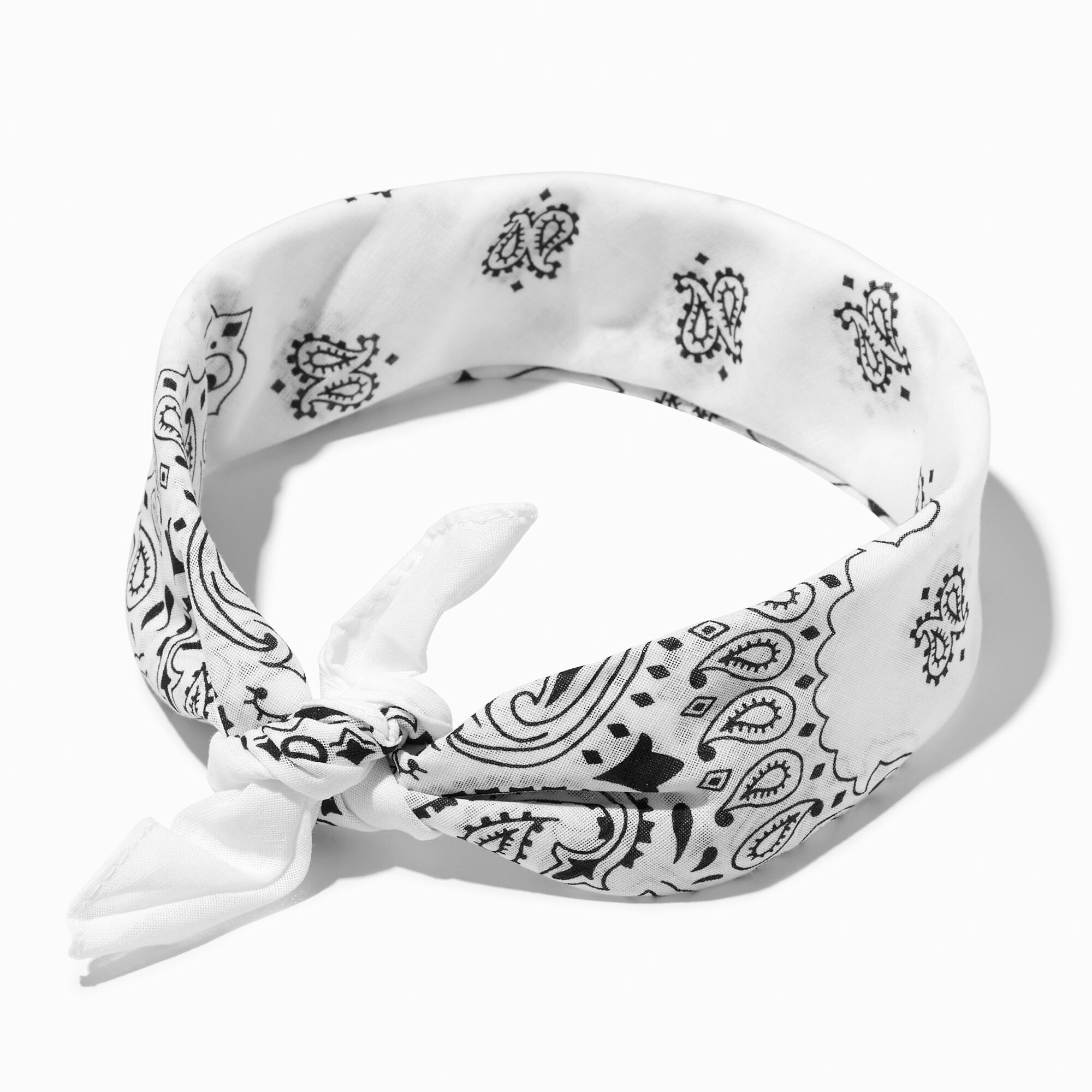 View Claires Paisley Bandana Headwrap White information