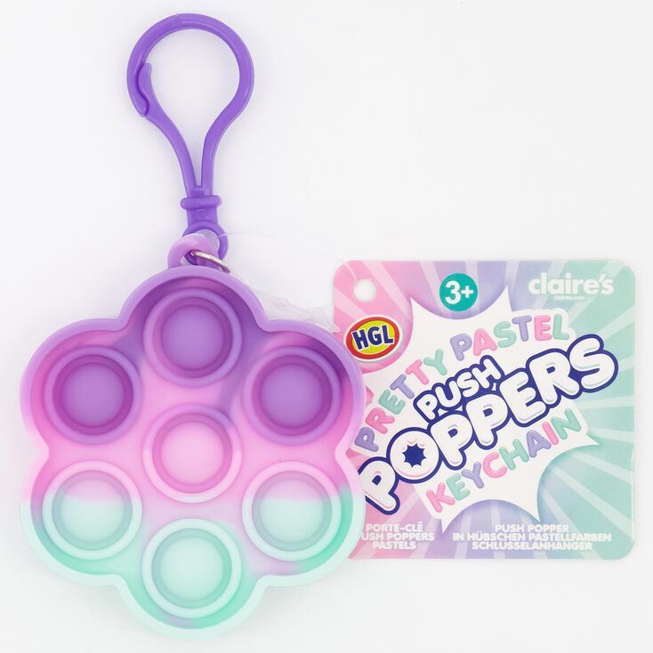 Jouet fidget Push Poppers porte-cl&eacute;s pastel - Les mod&egrave;les peuvent varier,