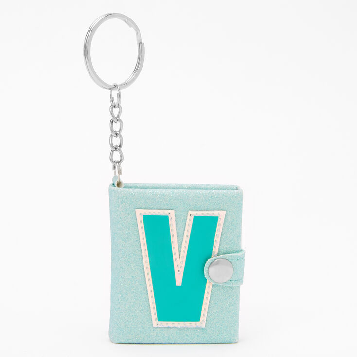 Initial Mini Journal Keychain - V,