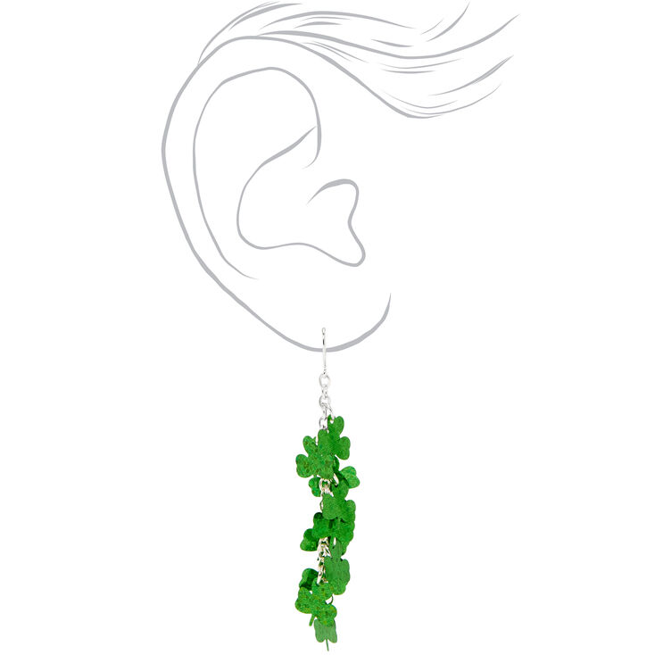 St. Patrick&#39;s Day Shimmering Shamrocks 3&quot; Drop Earrings,