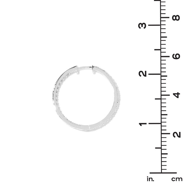 C LUXE by Claire&#39;s Sterling Silver Plated 30MM Cubic Zirconia Hoop Earrings,