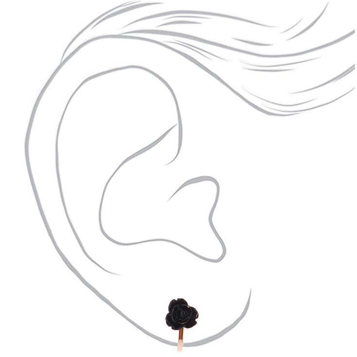 Rose Gold Clock Clip On Stud Earrings - 3 Pack,