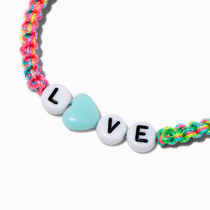 Happy Face &#39;&#39;Love&#39;&#39; Braided Adjustable Bracelet,