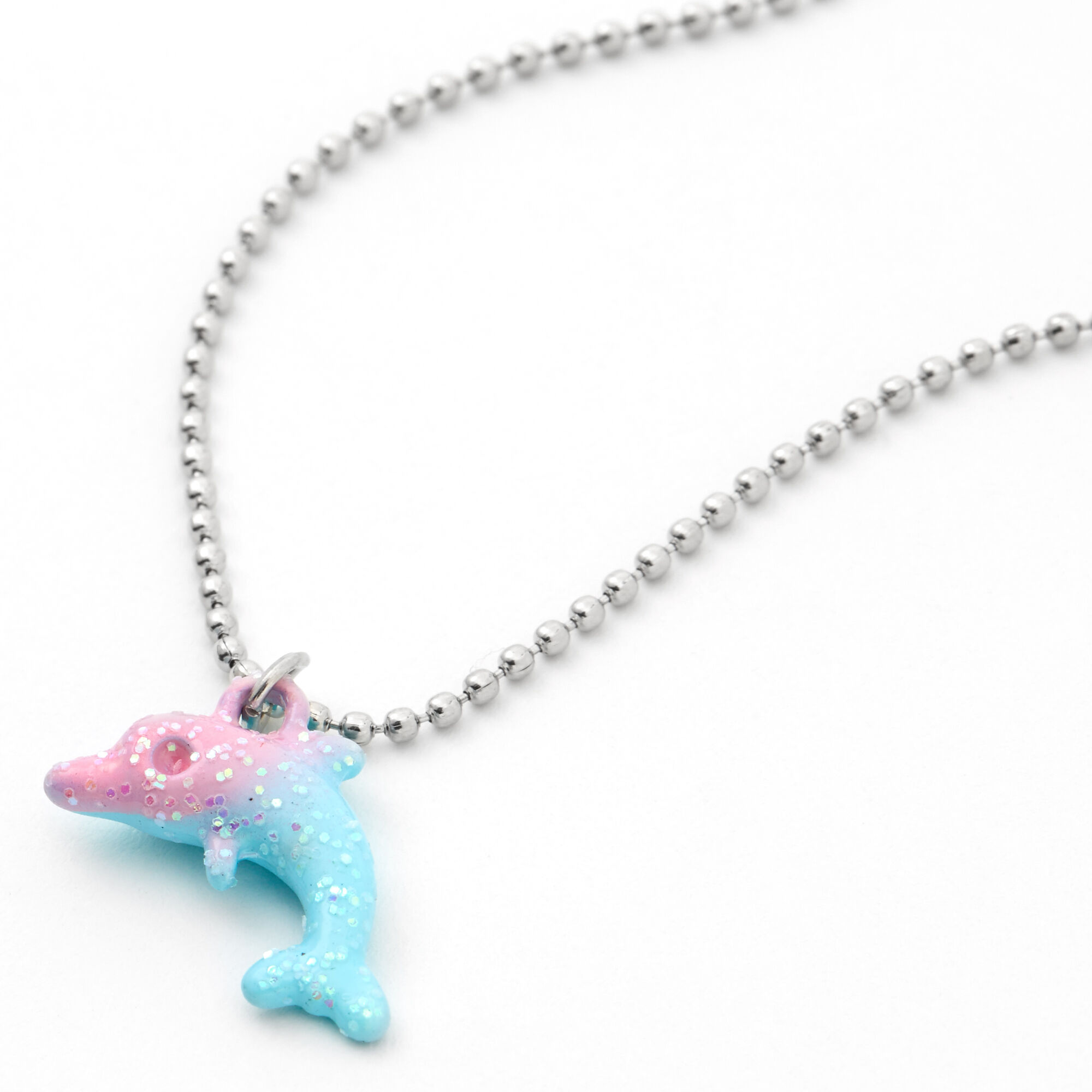 Glitter Dolphin Pendant Necklace,
