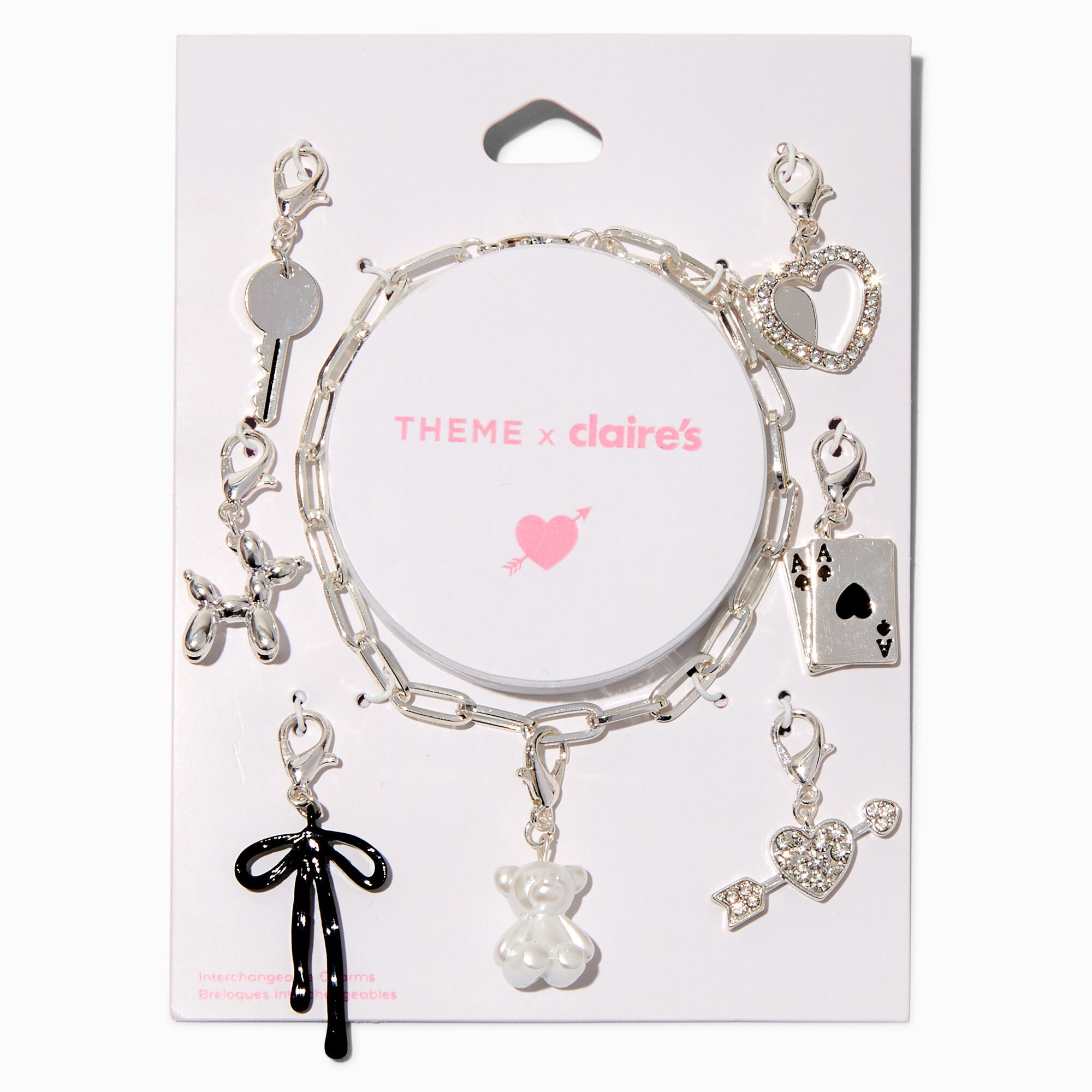 T H E M E x Claire's Silver-tone Bold Charm Bracelet,