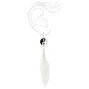 Black &amp; White 4&quot; Feather Yin Yang Drop Earrings,
