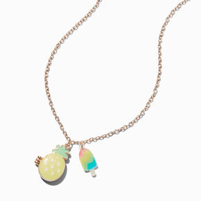Claire&#39;s Club Pineapple Locket Pendant Necklace,