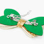 Glitzy St. Patrick&#39;s Day Hair Bow Clip - Gold,