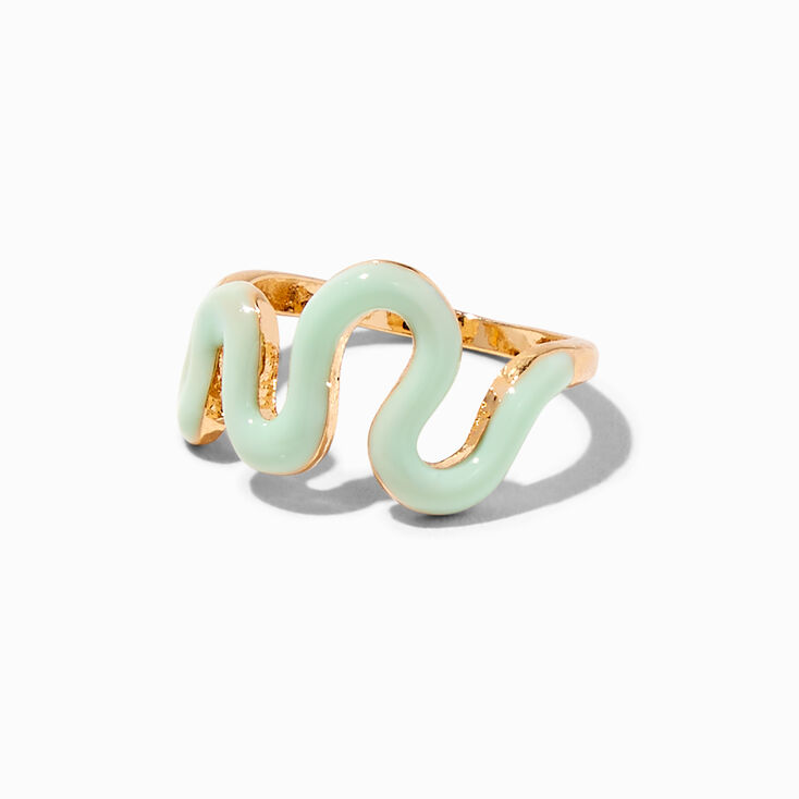 Claire&#39;s Club Multicolored Gold Squiggle Rings - 5 Pack,