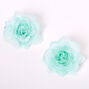 Mini Rose Hair Clips - Mint, 2 Pack,