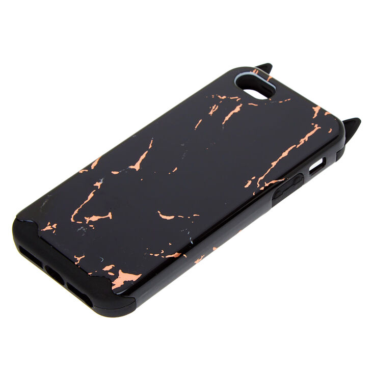 Black Marble Cat Protective Phone Case - Fits iPhone 5/5S,