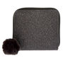 Glitter Cat Small Zip Wallet - Black,