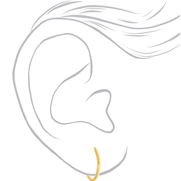 C LUXE by Claire&#39;s Gold Titanium 12MM Sleek Hoop Earrings,