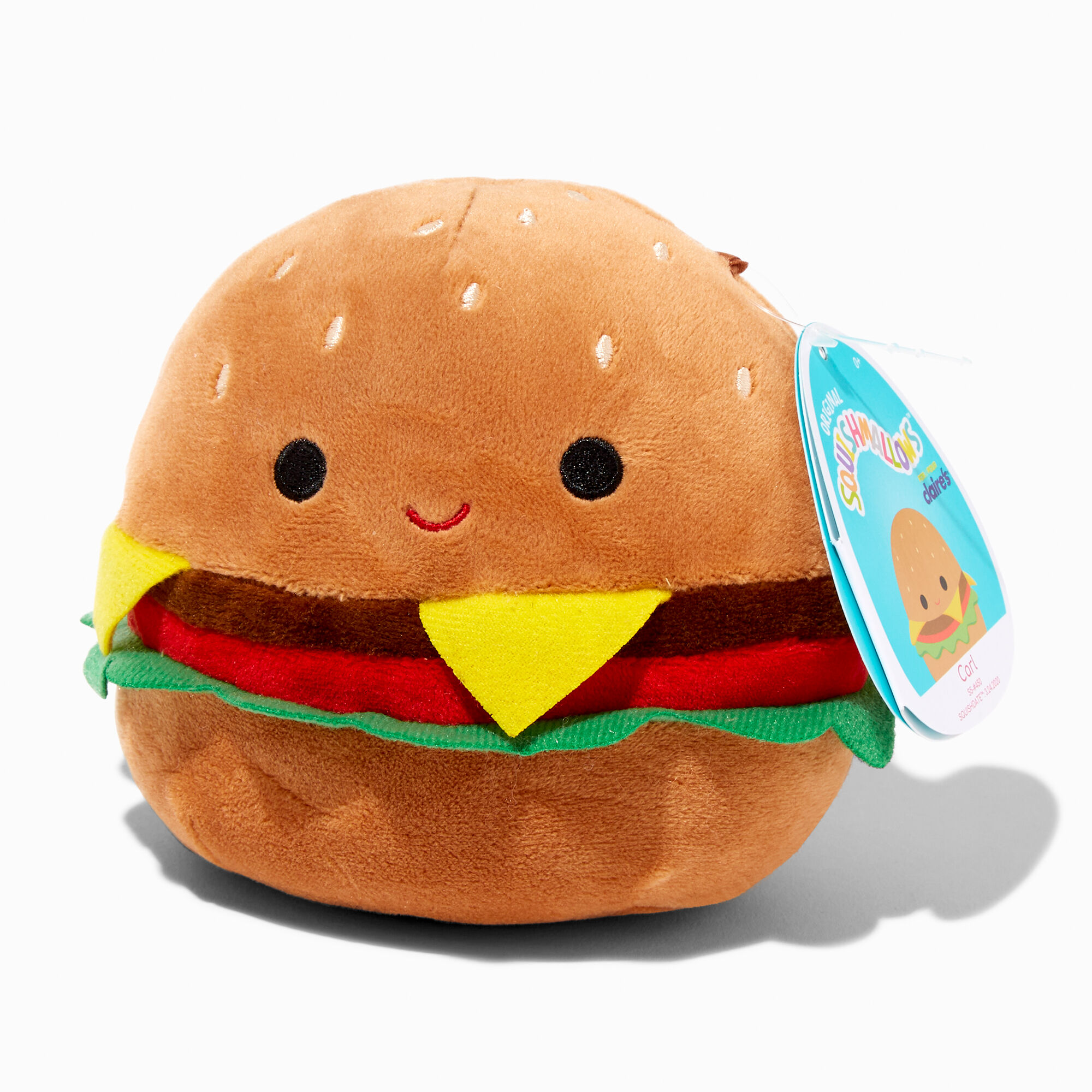 NEW Claires Exclusive Cheese Burger 5 Inch Squishmallow Toy Plush