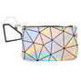 Holographic Geometric Mirror Coin Purse - Silver,