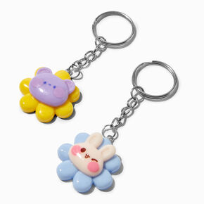 Porte-cl&eacute;s Best Friends fleur petits animaux - Lot de 5,