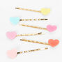 Gold Pastel Heart Hair Pins - 6 Pack,