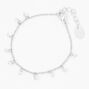 Silver-tone Cubic Zirconia Confetti Charm Bracelet,