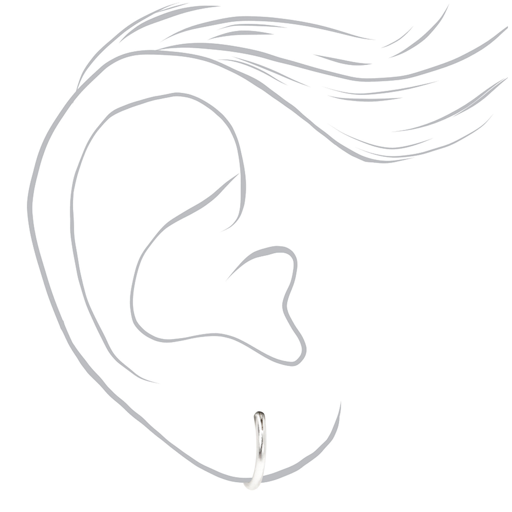 Sterling Silver Cubic Zirconia Round Stud & Hoop Earrings - 3 Pack,