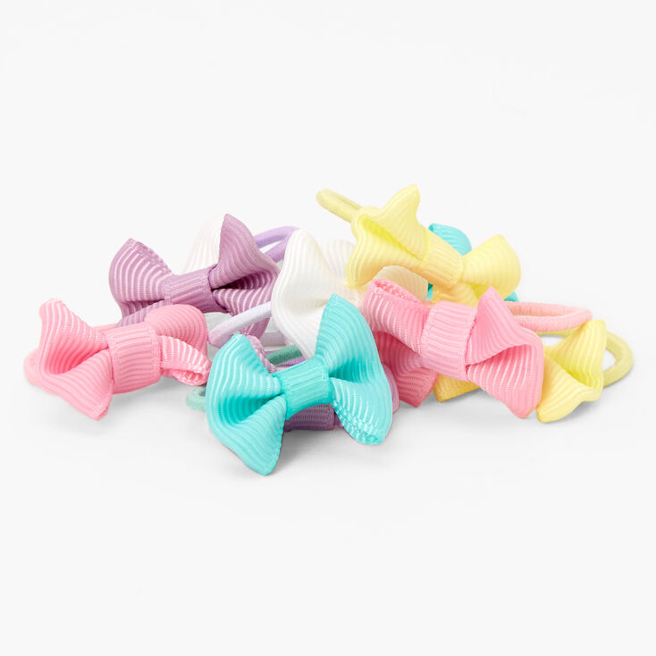 Claire&#39;s Club Pastel Bow Hair Ties - 10 Pack,