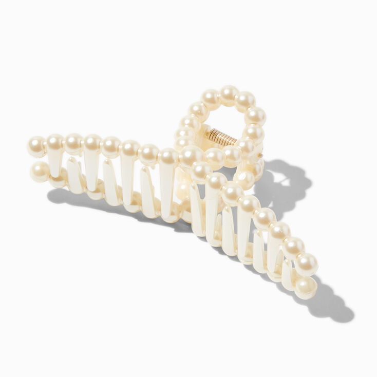 Ivory Pearl Loop Hair Claw ,