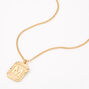 Gold Initial Rectangle Medallion Pendant Necklace - M,