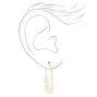 White Stone 25MM Gold Hoop Earrings,