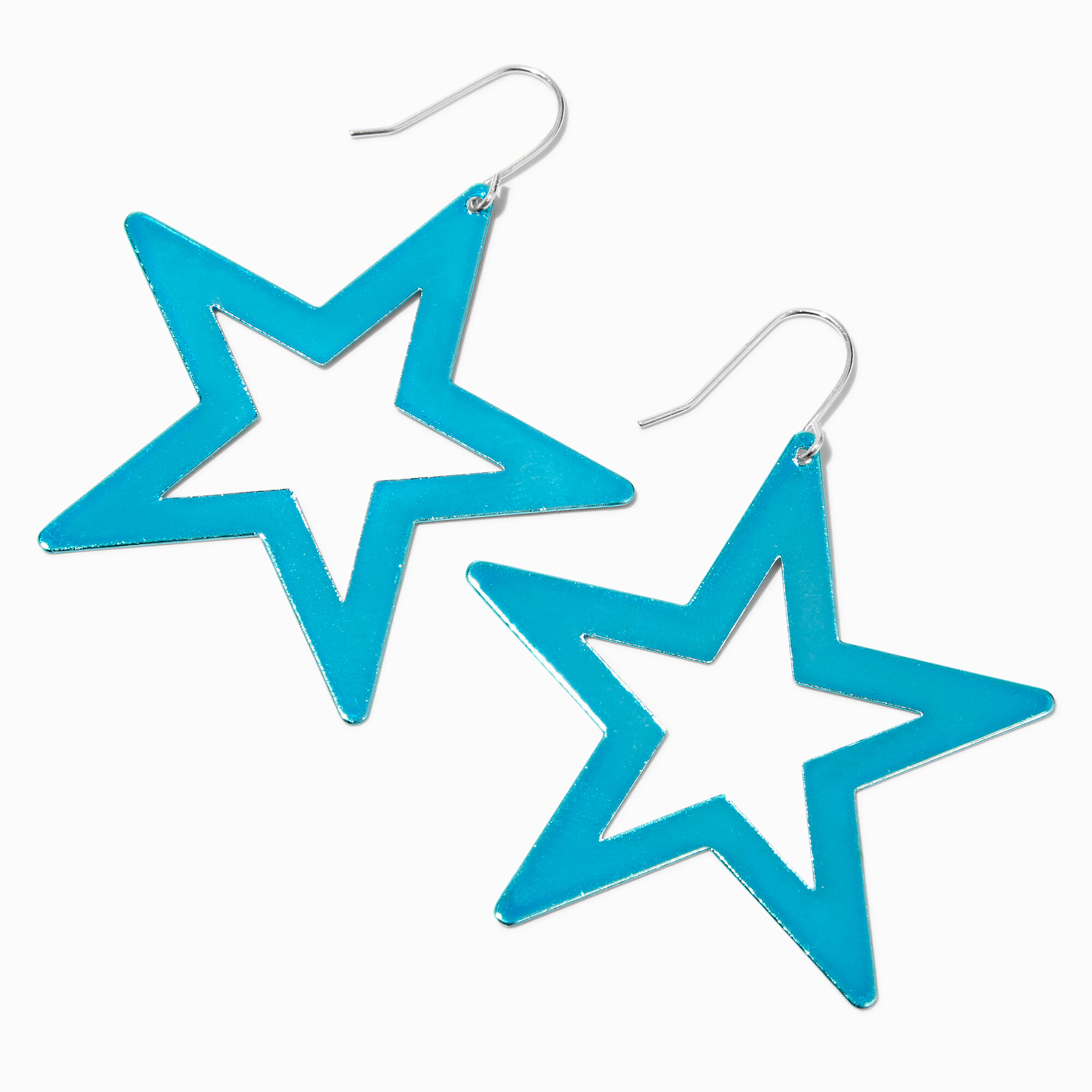 View Claires Star Cutout 2 Drop Earrings Blue information