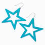 Blue Star Cutout 2&quot; Drop Earrings,