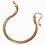 Gold-tone Thick Herringbone Chain Collar Necklace ,