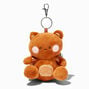 Brown Bear Furry Mini Backpack Keychain,