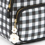 Black &amp; White Gingham Print Small Backpack,