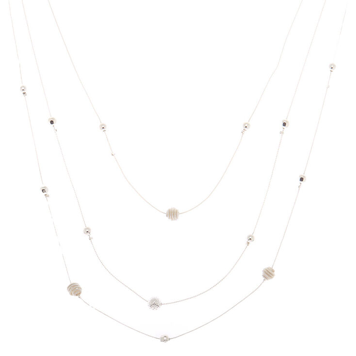 Claire's Collier multi-rangs à boule couleur argenté