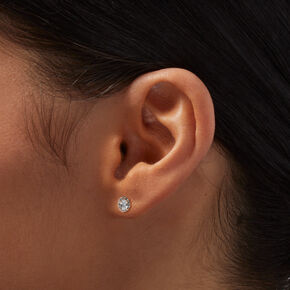 Clous d&#39;oreilles design en halo en zircon cubique d&#39;imitation couleur dor&eacute; rose et couleur dor&eacute;e,